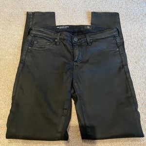 Adriano Goldschmied Black Leather Skinny Legging/Pants Size XS/S